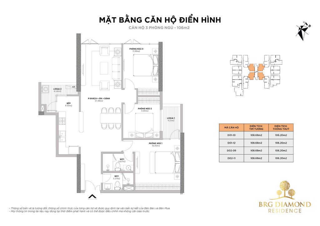 BRG Lê Văn Lương – Biểu Tượng Mới Của Cuộc Sống Đẳng Cấp Tại Hà Nội MB CAN HO 3PN 106m2